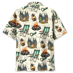Alien And Bigfoot Camping Hawaiian Shirt