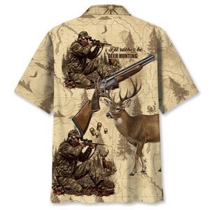Vintage Wild Deer Hunting Hawaiian Shirt