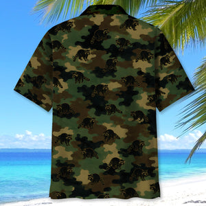 Raccoon Camouflage Millitary Hawaiian Shirt
