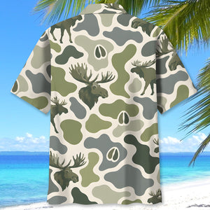 Moose Camouflage Hunting Funny Pattern Hawaiian Shirt