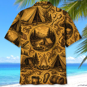 Tent Camping Vintage Legend Art Hawaiian Shirt