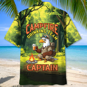 Campfire Drinking Team Captain Eagle Hawaiian Shirt