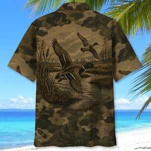 Duck Camouflage Dark Hawaiian Shirt