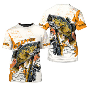 Custom Name Crappie Fish Orange All Over Print Shirt