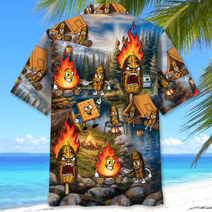 Burnt Corn Funny Camping Hawaiian Shirt
