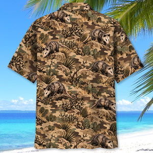 Desert Opossum Camo Pattern Hawaiian Shirt