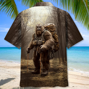 Bigfoot Camping In The Wild Hawaiian Shirt