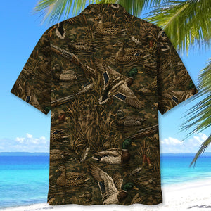 Vintage Duck Hunter Camo Hawaiian Shirt
