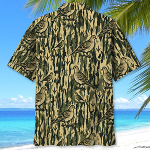 Dove Stripe Camouflage Hawaiian Shirt