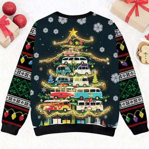 Christmas Tree With Camper Vans Ugly Sweater