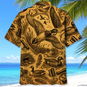 Waterfowl Hunting Legend Vintage Art Hawaiian Shirt