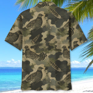 Grouse Camouflage Graphic Pattern Hawaiian Shirt