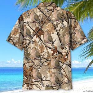 Camo Tree Branches Morning Dove Hawaiian Shirt