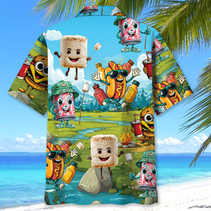 Funny Food Camping Hawaiian Shirt