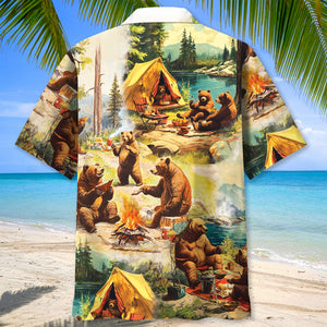 Wildlife Animal Camping Hawaiian Shirt
