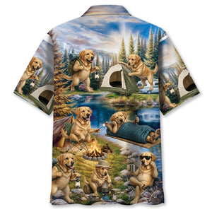Labrador Retriever Dog Funny Camping Hawaiian Shirt