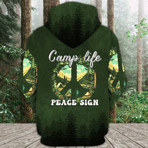 Camp Life Peace Sign All Over Print Shirt