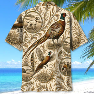 Vintage Pheasant Hunting Toile Hawaiian Shirt