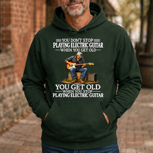 Old Man Don't Stop Playing Electric Guitar - 5-HS2D-ForestGreen