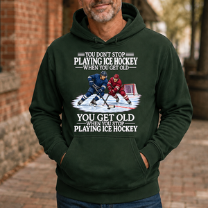 Old Man Don't Stop Ice Hockey - 5-HS2D-ForestGreen