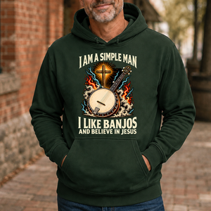 I Like Banjos & Believe In Jesus - 5-HS2D-ForestGreen