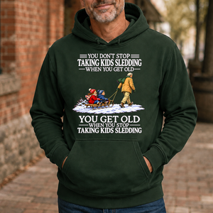Old Man Don't Stop Taking Kids Sledding - 5-HS2D-ForestGreen
