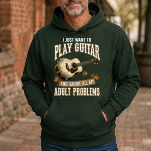 Vintage I Just Want To Play Guitar - 5-HS2D-ForestGreen