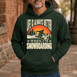 Vintage Life Is Always Better When I Am Snowboarding - 5-HS2D-ForestGreen