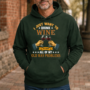 Vintage I Just Want To Drink Wine - 5-HS2D-ForestGreen