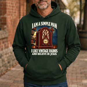 I Like Vintage Radios & Believe In Jesus - 5-HS2D-ForestGreen