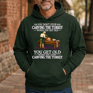 Old Man Don't Stop Carving the Turkey - 5-HS2D-ForestGreen