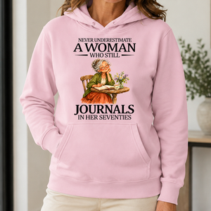 Funny A Woman Still Journals In Her Seventies - 5-HS2D-LightPink