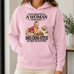 Funny A Woman Still Does Cross-Stitch In Her Seventies - 5-HS2D-LightPink