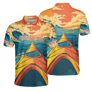 Custom Name Sunset Kayaking Scene All Over Print Shirt