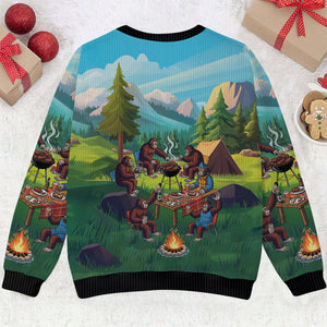 Sasquatch Family BBQs Ugly Sweater