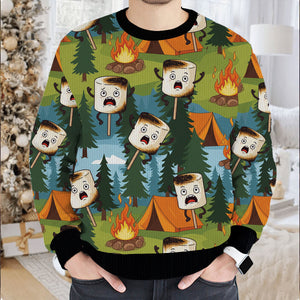 Funny Burnt Mashmallow Ugly Sweater
