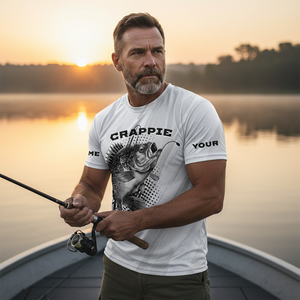 Custom Name Crappie Fish Gray All Over Print Shirt