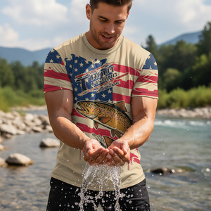 Vintage America Custom Name Trout Fishing All Over Print Shirt