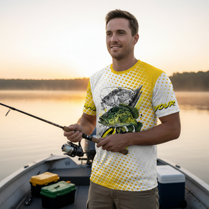 Custom Name Crappie Fish Yellow All Over Print Shirt