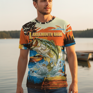 Largemouth Bass Jumping All Over Print Shirt