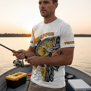 Custom Name Crappie Fish Orange All Over Print Shirt
