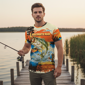Largemouth Bass Jumping All Over Print Shirt