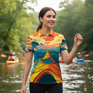 Custom Name Sunset Kayaking Scene All Over Print Shirt