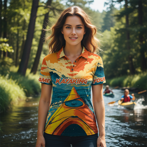 Custom Name Sunset Kayaking Scene All Over Print Shirt