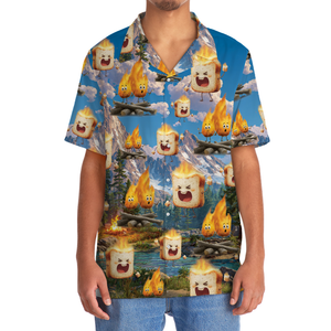 Funny Burning Marshmallow Camping Hawaiian Shirt
