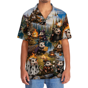 Vintage Possum Camping Hawaiian Shirt