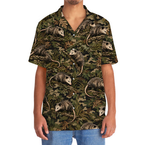 Woodland Opossum Camouflage Hawaiian Shirt