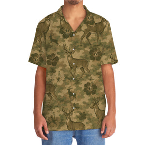 Deer Hibiscus Camouflage Hawaiian Shirt