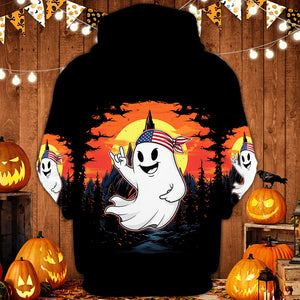 Spooky Boo In The Forest All Over Print Shirt