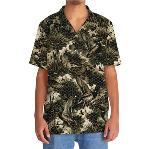 Tactical Hexagonal Duck Hunting Camo Hawaiian Shirt
